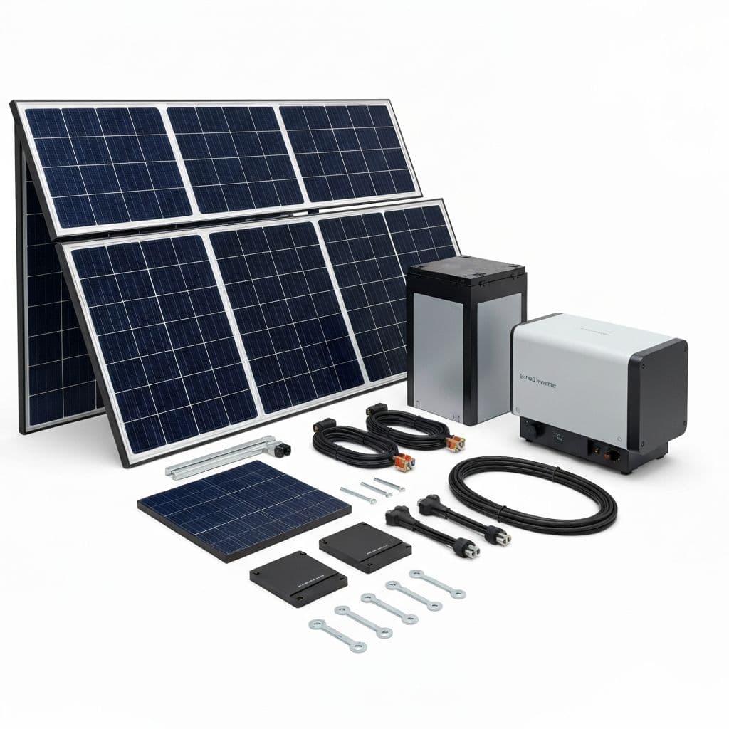 Kit Solar 24 Horas Casa Completa - Sistema hibrido con bateria de litio